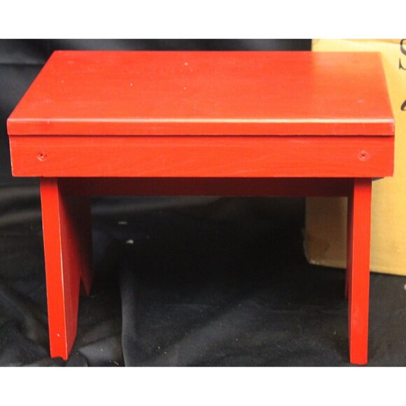Southern Living Sassy Red Stool 40348 Short Wood Stepping New Simple Country - Picture 4 of 8